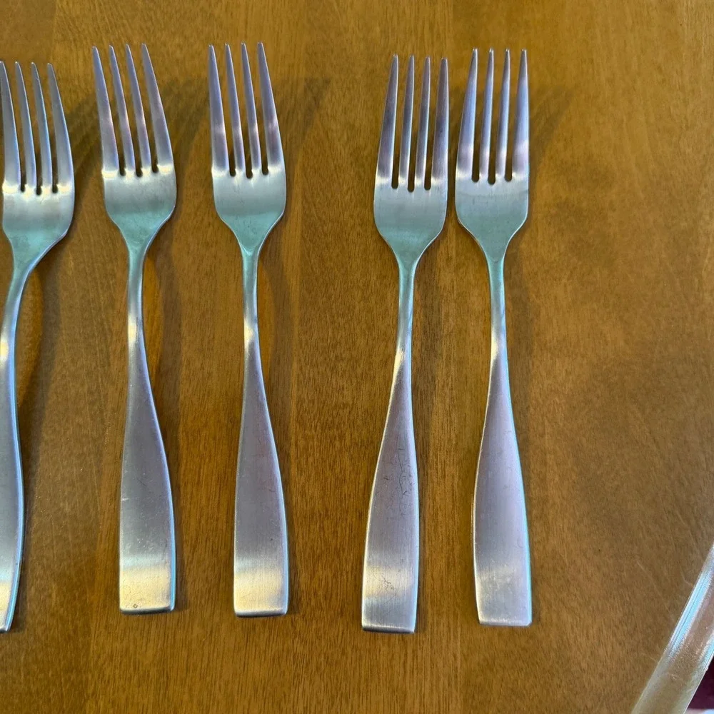 Gourmet Settings Flatware Set GS Stainless Silver Good Brushed Modern Cutlery